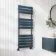 Santorini Inky Blue Flat Panel Heated Towel Rail 1200x450mm