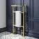 Gibraltar Small Brushed Brass Traditional Heated Towel Radiator (With Overhanging Rail)