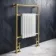 Gibraltar Slimline Large Brushed Brass Traditional Heated Towel Radiator (Flat Top Rail)