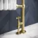 Gibraltar Slimline Large Brushed Brass Traditional Heated Towel Radiator (Flat Top Rail)
