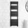 Santorini Matt Black Flat Panel Heated Towel Rail 1400x450mm