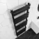 Santorini Matt Black Flat Panel Heated Towel Rail 1400x450mm