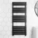 Santorini Matt Black Flat Panel Heated Towel Rail 1400x600mm