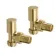 Brushed Brass Angled Manual Radiator Valves (Pair) Standard 15mm