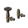 Antique Gold Angled Traditional Manual Thermostatic Radiator Valves (Pair) Standard 15mm