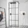 Munich Matt Black Grid Easy Clean 8mm Wet Room Shower Glass Panel 900mm