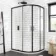London Matt Black 6mm Offset Quadrant Shower Enclosure 1200x900mm