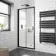 London Matt Black 6mm Bifold Shower Door 900mm