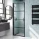 Toulon Matt Black Grid Easy Clean 6mm Pivot Shower Door 800mm