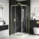 London Brushed Brass 6mm Quadrant Shower Enclosure 900x900mm