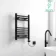 Barcelona Electric Matt Black Straight Heated Towel Rail 650x400mm