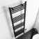 Barcelona Electric Matt Black Straight Heated Towel Rail 1600x500mm