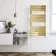 Santorini Electric Brushed Brass Flat Panel Heated Towel Rail 1200x600mm