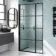 Toulon Matt Black Easy Clean 6mm Pivot Shower Door 1000mm