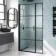 Toulon Matt Black Easy Clean 6mm Pivot Shower Door 1100mm