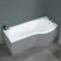 P Shaped 1700 Shower Bath - Right Handed