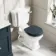 Hudson Traditional Close Coupled Toilet With Inky Blue Wooden Seat