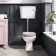 Hudson Traditional Toilet With Low-Level Cistern and Cashmere Pink Wooden Seat