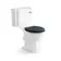 Hudson Traditional Toilet With Inky Blue Seat & Pedestal Basin Set - Double Tap Hole