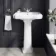 Hudson Traditional Low-Level Toilet With Cashmere Pink Seat & Pedestal Basin - Single Tap Hole
