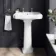 Hudson Traditional Low-Level Toilet With Cotton White Seat & Pedestal Basin - Double Tap Hole