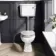 Hudson Traditional Low-Level Toilet With Cotton White Seat & Pedestal Basin - Double Tap Hole