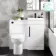 Avon Gloss White Combination Vanity Basin and Aruba Toilet 950mm - Black Accents