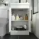 Avon Gloss White Basin Vanity and Back To Wall Unit 1000mm - Black Accents