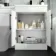Avon Gloss White Basin Vanity and Back To Wall Unit 1100mm - Black Accents - Right Handed