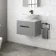 Avon Stone Grey Wall Hung Drawer Vanity with Marble Top & Oval Counter Top Basin 600mm - Black Accents