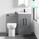 Avon Stone Grey Combination Vanity Basin and Aruba Toilet 1000mm - Black Accents