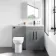 Avon Stone Grey Combination Vanity Basin and Aruba Toilet 1100mm - Black Accents - Right Handed