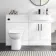 Harper Gloss White Combination Vanity Basin and Aruba Toilet 1200mm - Black Accents - Right Handed