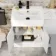 Harper Gloss White Basin Vanity with Marble Top & Back To Wall Unit 1200mm - Black Accents