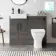 Harper Charcoal Elm Combination Vanity Basin with Marble Top & Atlanta Toilet 1000mm - Black Accents