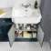 Monaco Inky Blue Combination Vanity Traditional Basin with Marble Top and Seattle Toilet 1500mm