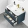 Corsica Inky Blue Wall Hung Basin Drawer Vanity 800mm