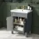 Bermuda Dove Grey Basin Vanity 600mm - Brushed Brass Accents