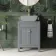 Bermuda Dove Grey Cabinet 600mm Excludes Counter Top Basin - Brushed Brass Accents