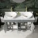 Bermuda Dove Grey Vanity with Marble Top & Oval Counter Top Basin 1200mm - Brushed Brass Accents