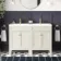 Bermuda Chalk White Double Basin Vanity 1200mm - Brushed Brass Accents