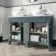 Bermuda Midnight Green Vanity with Marble Top & Oval Counter Top Basin 1200mm - Brushed Brass Accents