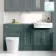 Monaco Midnight Green Combination Vanity Traditional Basin and Boston Toilet 1500mm