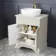 Lucia Chalk White Vanity with Marble Top & Curved Counter Top Basin 640mm - Brushed Brass Accents