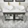 Lucia Graphite Grey Double Vanity with Marble Top & Oval Counter Top Basin 1200mm - Brushed Brass Accents