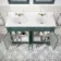 Lucia Midnight Green Double Vanity with Marble Top & Undermount Basins 1200mm - Brushed Brass Accents