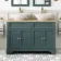 Lucia Midnight Green Double Vanity with Oak Effect Top & Oval Counter Top Basin 1200mm - Brushed Brass Accents