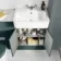 Monaco Midnight Green Combination Vanity Basin with Marble Top & Hudson Toilet with Wooden Seat 1200mm