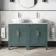 Bermuda Midnight Green Vanity with Marble Top & Oval Counter Top Basin 1200mm - Brass Knurled Handles