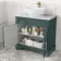 Lucia Midnight Green Vanity with Marble Top & Oval Counter Top Basin 840mm - Brass Knurled Handles